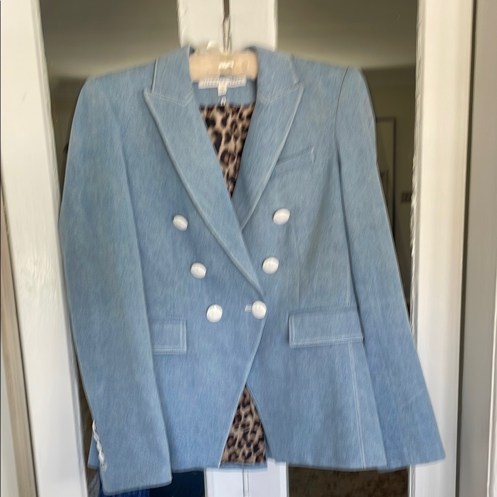 Veronica Beard Blue Double-Breasted Blazer